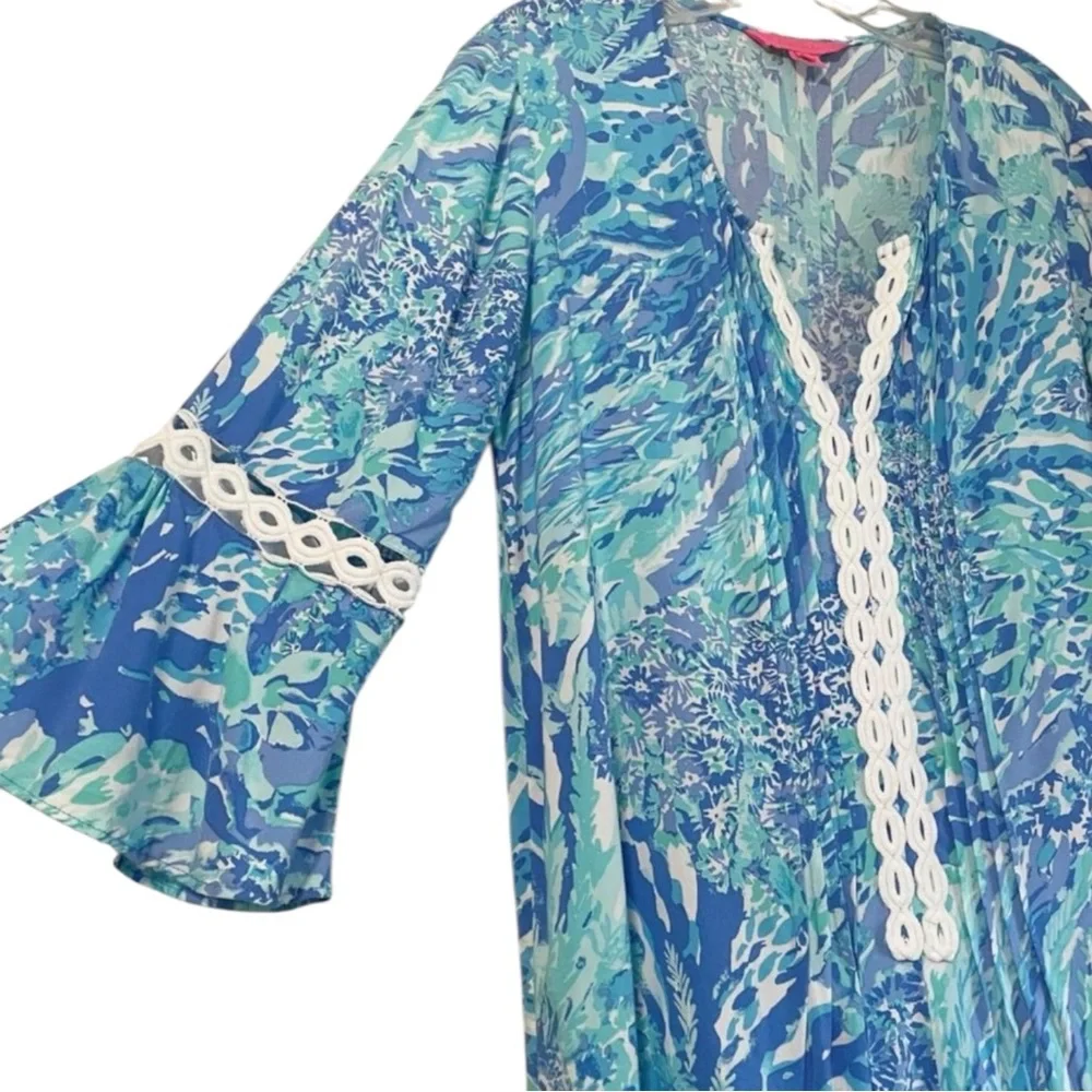LILLY PULITZER Hollie Tunic Dress Hey Hey Soleil Bell Sleeves Size XXS - Picture 5 of 9